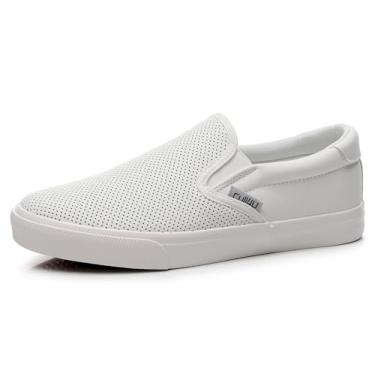 Imagem de Cull4U Mocassim feminino respirável sem cadarço, Branco, 35