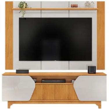 Imagem de Rack com Painel Helo para TV até 60 Polegadas 4 Portas DJ Cor Bali Cedro