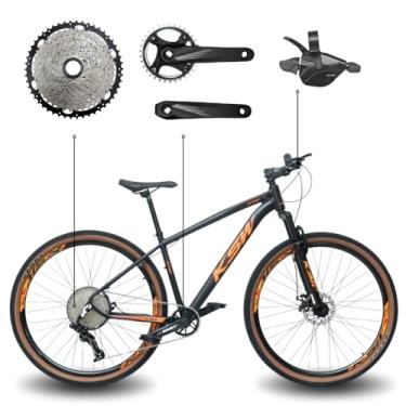 Imagem de Bicicleta Aro 29 Bike Ksw Mtb 12v Marchas K7 11-50 Quadro em Alumínio 6061 (Preto/Laranja, 17)