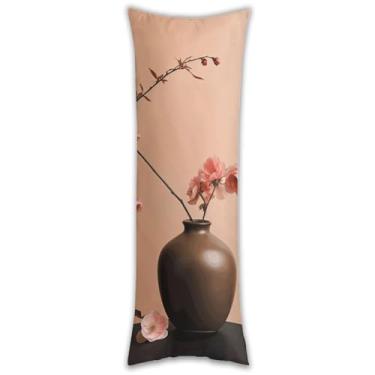 Imagem de Capa de travesseiro de corpo de vaso de flores ultra macia respirável longa fronha de cama decorativa 137.2 cm x 50.8 cm fronha de cama com zíper oculto capas de almofada para sofá de quarto