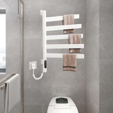 Imagem de Toalheiro, Toalheiro Aquecido, Toalheiro Aquecido De Parede Com Temporizador + Controle De Toque/App/Assistente De Voz - 5 Barras De Toalheiros Aquecidos Para Secagem,B