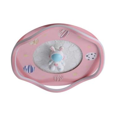 Imagem de Plafon de Sobrepor Infantil Astronauta Rosa 48cm Led 22W 3 em 1 Bivolt