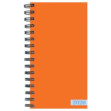 Imagem de TF Publishing Agenda mensal semanal pequena laranja 2026 com grade de calendário mensal de 2 páginas, páginas de planejamento semanal e seção de notas forradas na parte de trás - Mini agenda para