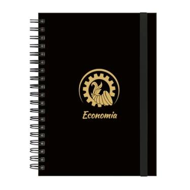 Imagem de Caderno Colegial Plus 12 Matérias Profissões Economia (Preto e Gold)