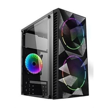 Imagem de Gabinete Gamer Alligator Shop Yacare RGB Mid Tower Lateral Em Vidro Com 3 Fans Preto Alsgb-ycr-RGB