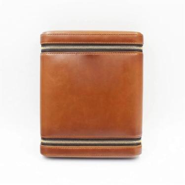 Imagem de ZzleoyuUUs-12 Estojo de charuto de couro portátil para charutos, umidificador, 6 tubos, minicaixa de umidificador, acessórios para charutos de viagem, com caixa de presente, caixa de charutos portátil
