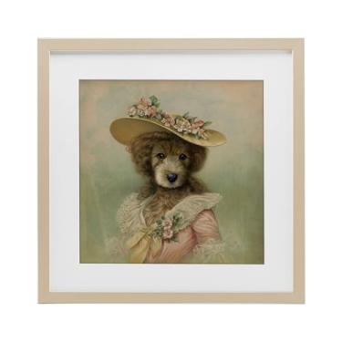 Imagem de Stupell Industries Cão feminino vintage com chapéu Impressão emoldurada de bétula sob vidro design por Brett Blumenthal, 33 x 33
