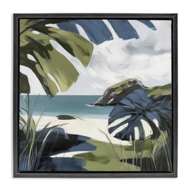 Imagem de Stupell Industries Arte de parede em tela flutuante com moldura preta Tropical Island Vibes por Elara Yasna, 25 x 25