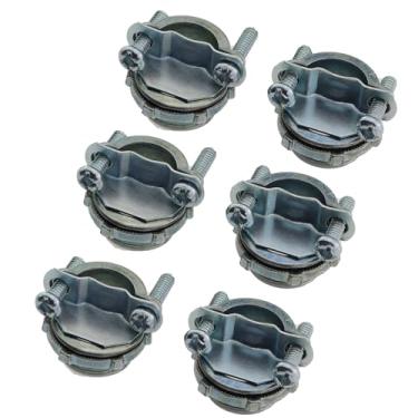 Imagem de GZWZH 6 peças Conector de cabo de grampo prata de 1/2 polegada Acabamento cromado galvanizado para cabo de proteção de conduíte metálico