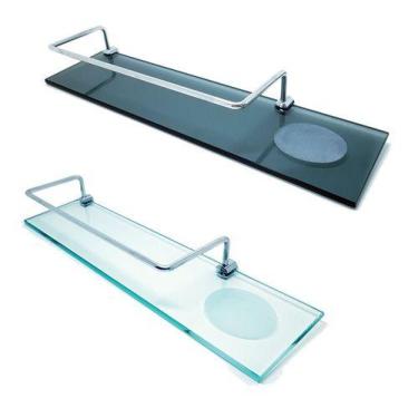 Imagem de 2 Porta Shampoos Com Saboneteira (vidro Incolor E Fumê) - Mons Shop