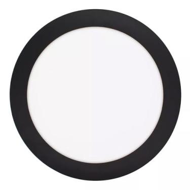 Imagem de Luminária Plafon Embutir Redondo Led 18w Preto Bivolt 6k - LLUM