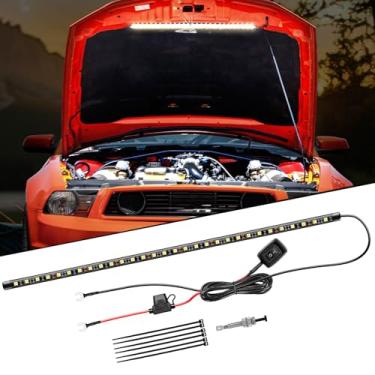 Imagem de Nilight Fita De Luz Para Capô 30 Leds À Prova D'Água, Funciona Com Interruptor Liga/Desliga, Fusível Lâmina, Reparo Do Compartimento Motor, Branca, 12 V, Carro, Caminhão, Suv