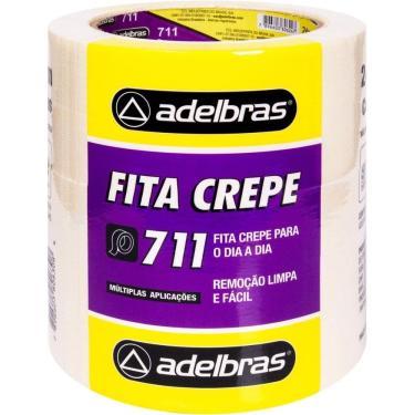 Imagem de Fita Crepe 711, 24mm X 40m, Pacote com 05 Unidades, Adelbras