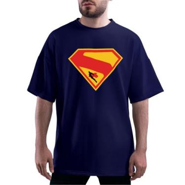 Imagem de Camisa Oversized Super Man Adulto - Glev.Conceito, P, Azul escuro