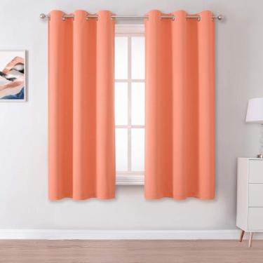 Imagem de Painéis de cortina Blackout DUALIFE Burnt Coral para quarto de meninas