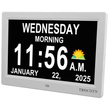 Imagem de Despertador TROCOTN Dementia com calendário para idosos de 10 polegada