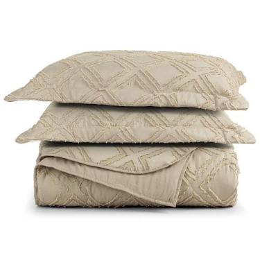 Imagem de Cobre Leito King Aveline Micropercal 300 Fios 3 Peças - Caqui - Bia En