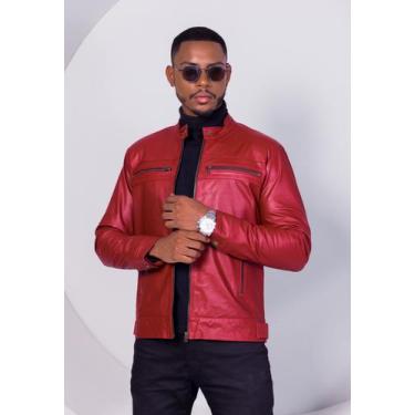 Imagem de Jaqueta de Couro Slim Vermelho - Parra Couros, EG