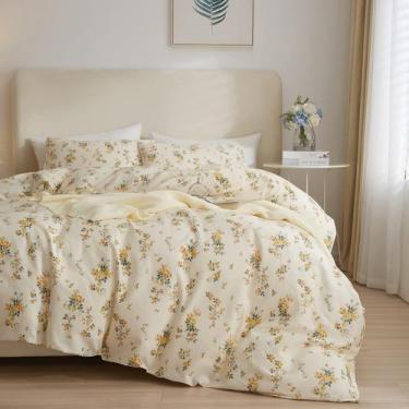 Imagem de Conjunto de edredom mixinni Garden Style Floral Queen Size Bed