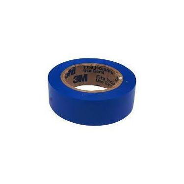Imagem de Fita isolante colorida 3m 18x10 azul (kit com 10 unidades)
