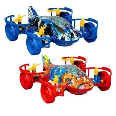 Imagem de Avião Tubarão Hélice Giratória 360 Luz e Som Cores Sortidas - Dm Toys