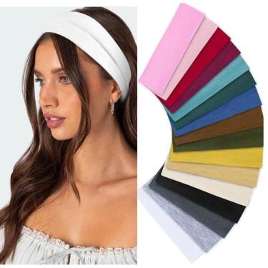 Imagem de Bandanas Huachi Non Slip, pacote com 16 faixas para mulheres, tecido d