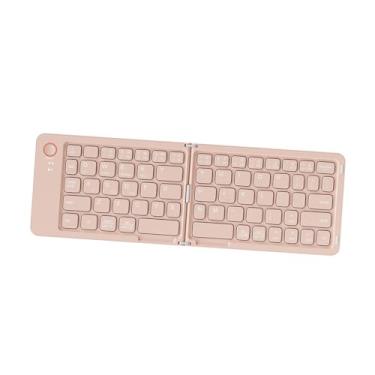 Imagem de Generic Teclado dobrável profissional com 68 teclas, compacto e recarregável, teclado de computador para smartphone e PC, Rosa