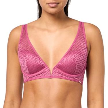 Imagem de BOSS Sutiã feminino triângulo de renda B, Vermelho violeta, (36) 36D