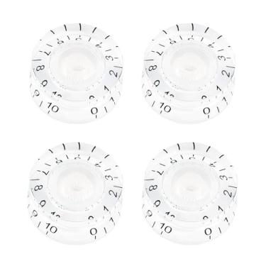 Imagem de Banworks Botões de controle de guitarra dos anos 60, 24 estrias, botões imperiais de 2 tons e 2 volumes de 6 mm (15/162.6 cm) para guitarras elétricas Gibson Les Paul SG, pacote com 4 JT/XN-08