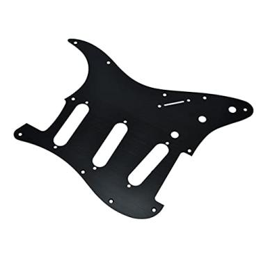 Imagem de KAISH 11 furos, metal, alumínio, anodizado, estilo moderno, ST/Strat SSS, pickguard, palheta de guitarra, placa contra arranhões para USA/México Stratocaster/Strat preta