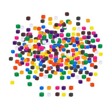 Imagem de YIJU Cubos de 1 cm com 10 cores, brinquedos educativos, brinquedos de classificação de cores, cubos de matemática para professores de educação domiciliar, 500 Unidades