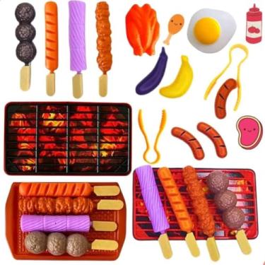 Imagem de Kit Churrasco de Brinquedo Infantil, Conjunto com Espetinhos e Acessórios para Cozinha, Brinquedo Educativo Brinquedinho Comidinha Infantil Kit Churrasco Divertido com Espetinhos e Acessórios Cozinha
