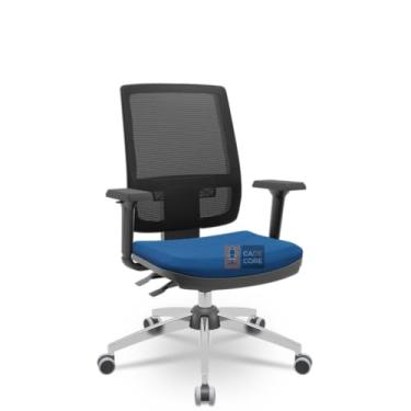 Imagem de Cadeira Brizza Tela 3D BackPlax Cromada Sem Apoio NR17 Plaxmetal (Poliéster Azul)