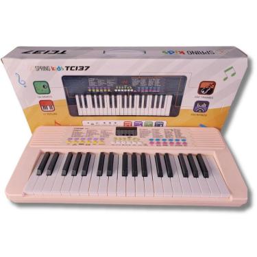 Imagem de Teclado Musical Infantil 37 Teclas Tci37R Rosa Spring + Mic