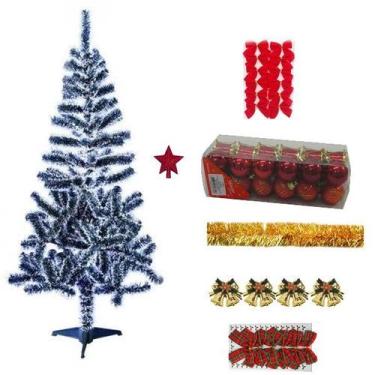 Imagem de Árvore De Natal Nevada 56 Itens Enfeites Decorada 1,50cm 220 Galhos - 