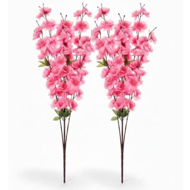 Imagem de Kit 2 Buquês Cerejeira Rosa Artificial Galhos 55cm Decoração Flores de Pêssego Oriental Decoração Casamento