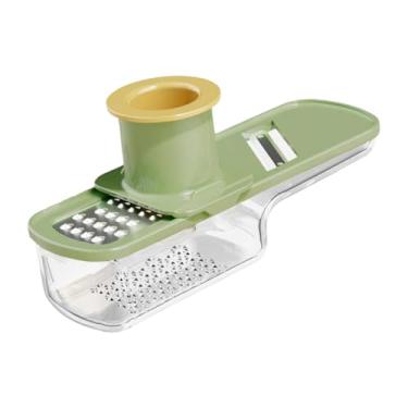 Imagem de ＫＬＫＣＭＳ Ralador de alho e gengibre, fatiador de gengibre e alho portátil com recipiente, ferramenta de cozinha de fácil manuseio, manual para sala de jantar, Verde