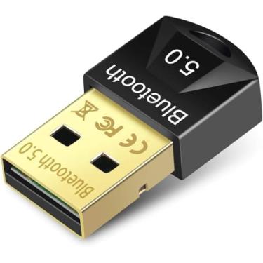 Imagem de Adaptador Bluetooth para PC, receptor de dongle Bluetooth 5.0 para transferência sem fio para laptop, suporta Windows 10/8.1/8/7/XP para desktop, laptop, mouse, teclado, impressoras,