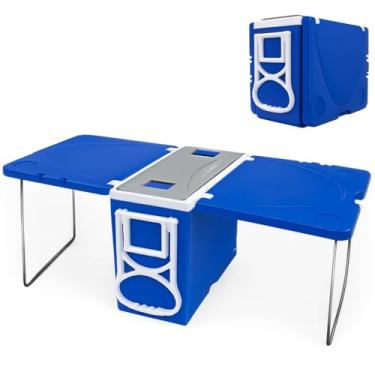 Imagem de Cooler Caixa Térmica 32L 3 em 1 com Mesa, Rodinhas e Alça de Transporte – Praticidade e Conservação - KDEZ STORE