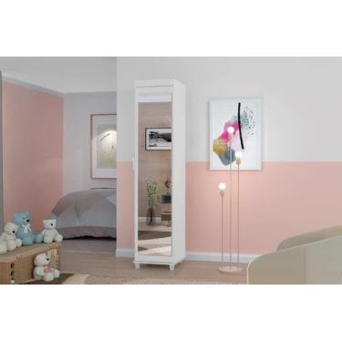 Imagem de Sapateira Multiuso SF 1 Porta Com espelho Cor Branco - SAO MIGUEL