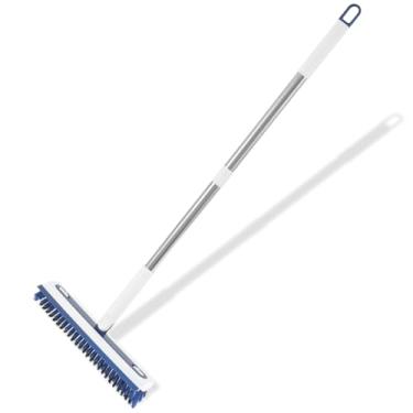 Imagem de Escova de limpeza de argamassa de chão fácil de usar com cabo longo versátil esfregão de piso limpador de argamassa escova de limpeza de piso para banheiro