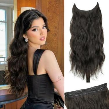 Imagem de Extensões de cabelo TressGlam Dark Brown Long Wavy Synthetic
