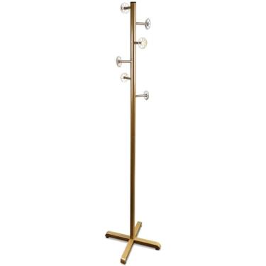 Imagem de Mancebo Sol & Lua Chão Cabideiro Casaco Bolsa Chapeu 6 Ganchos Em Aço Decoração Quarto Infantil (Dourado)