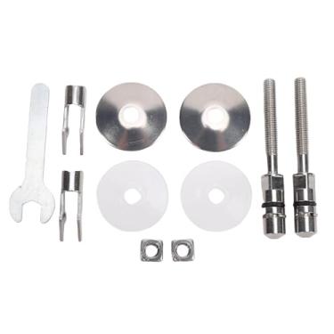 Imagem de Cryfokt Conjunto de Dobradiças de Fixação do Assento do Banheiro de Aço Inoxidável, Kit de Substituição de Hardware M6x71.5mm para Parafusos Pesados ​​com Chave Inglesa, Manutenção