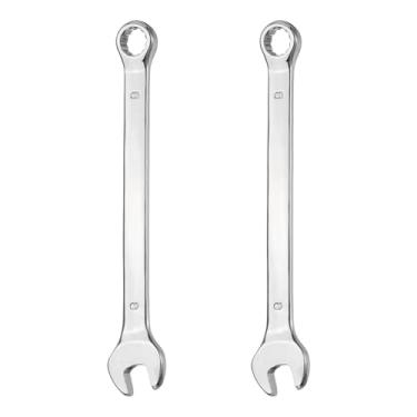 Imagem de HARFINGTON 2 peças chave de combinação 8 mm caixa métrica de 12 pontos e extremidade aberta 45# ferramenta chave inglesa de extremidade dupla de aço carbono para conserto de móveis de tubos