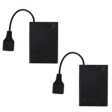 Imagem de 2 Pacote Bateria Portátil para Letreiros de Neon 5 V, Caixa de Bateria com Luz Negra Que Converte Luzes USB em Luzes Alimentadas Por Baterias para Ambientes Internos e Externos