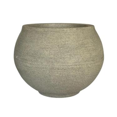 Imagem de Vaso Grande Decorativo Redondo Esfera Plantas Jardim Varanda (Cinza)