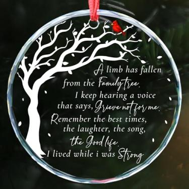 Imagem de Um membro caiu da árvore genealógica, presentes de simpatia, perda de um ente querido, enfeite de Natal para presente de memorial, enfeites de decoração de casa para pendurar em memorial