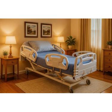 Imagem de Cama Hospitalar Motorizada com Colchão Regulagem de Altura até 200kg -