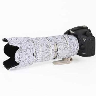 Imagem de CHASING BIRDS Casaco impermeável de camuflagem de lente para Sigma 70-200 mm F2.8 DG OS HSM Sports Capa protetora de lente à prova de chuva versão IV (branco elétrico)